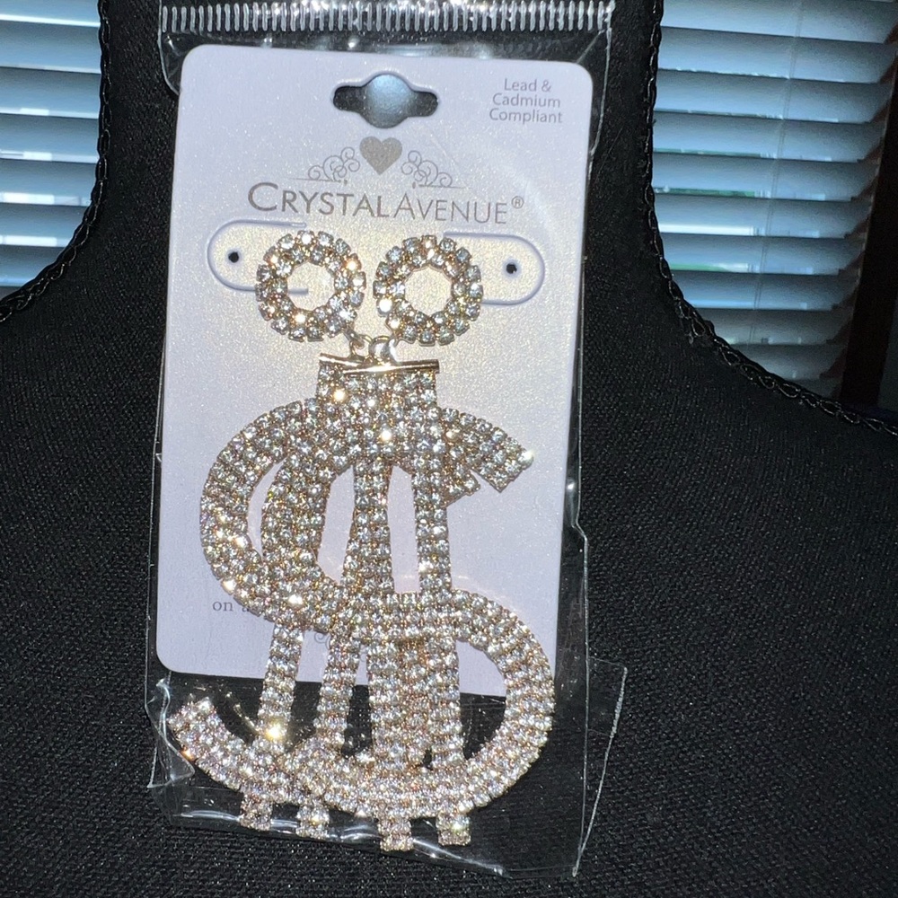 Money sign large earrings ✨✨✨